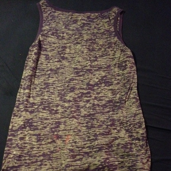 Violet colored tank top with purple lined overlay - Picture 2 of 3
