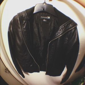 Black leather jacket