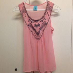 Pink chiffon top