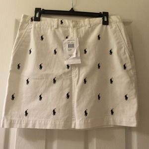 Ralph Lauren white/navy size 8 NWT skirt