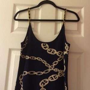 Beautiful navy with gold links knit dress