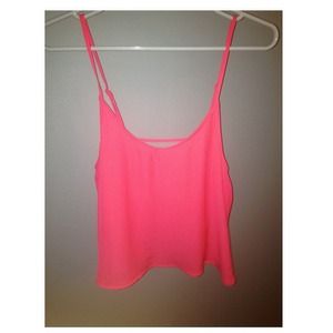 silk hot pink tank top with cage back xoxo