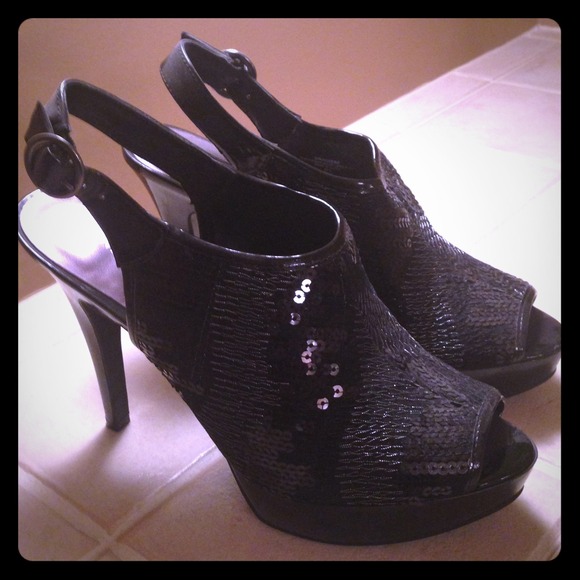 Nine West Sequined Slingbacks