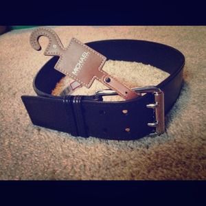 Michael by Michael Kors black thick leather belt