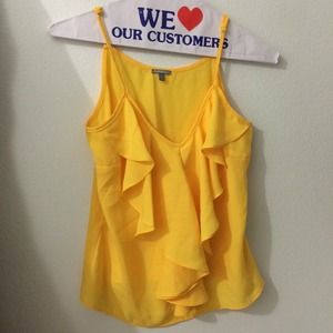 Yellow ruffle top