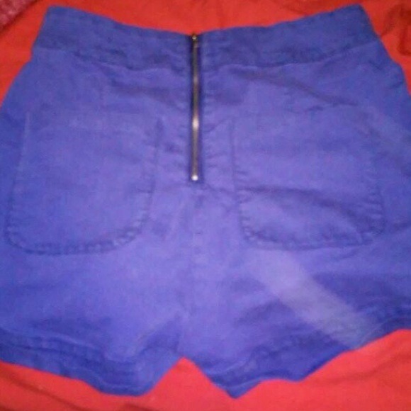 Blue high waisted shorts