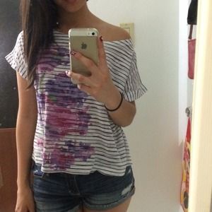 Striped floral top