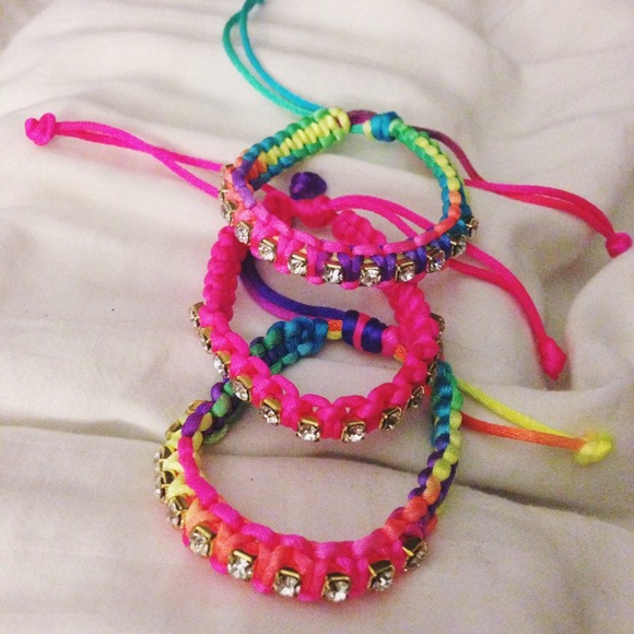 3 neon bracelets