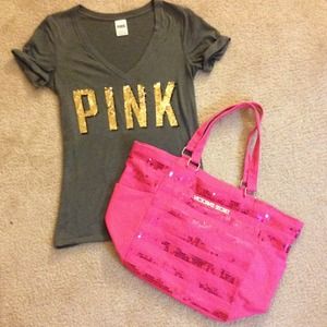 Victoria's Secret Sequin Top *WITH SEQUIN TOTE*