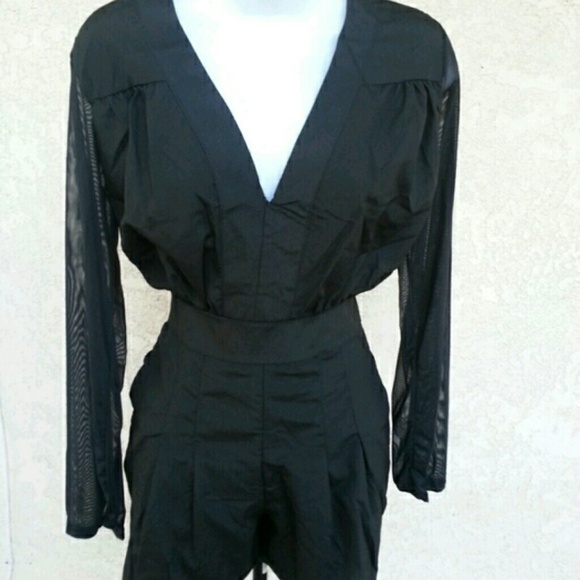 BUNDLED! ♡SALE♡ Black Chiffon Romper Playsuit - Picture 2 of 4
