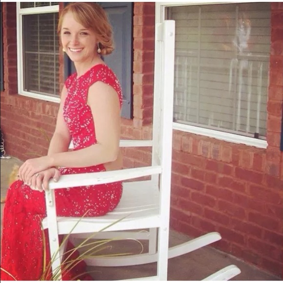 SOLD! Red lace Jovani Dress - Picture 2 of 4