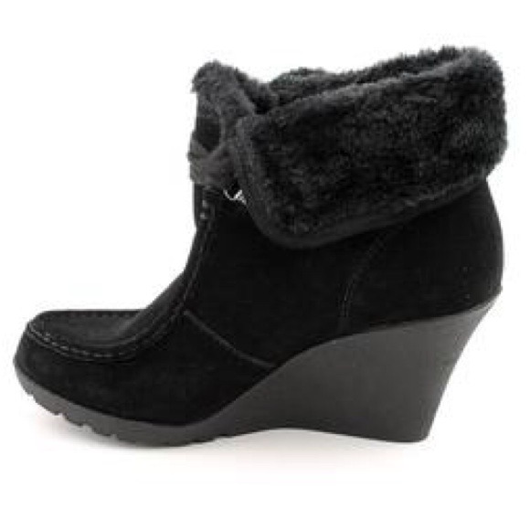 NEW WHITE MOUNTAIN suede leather ankle boots black - Picture 3 of 4