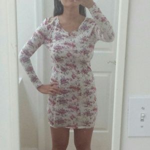Torn by Ronny Kobo White Floral Print Dress Size S
