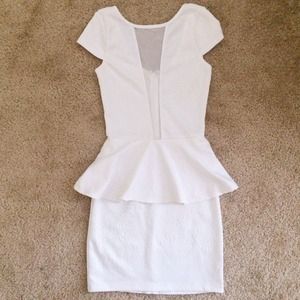 White Peplum Dress