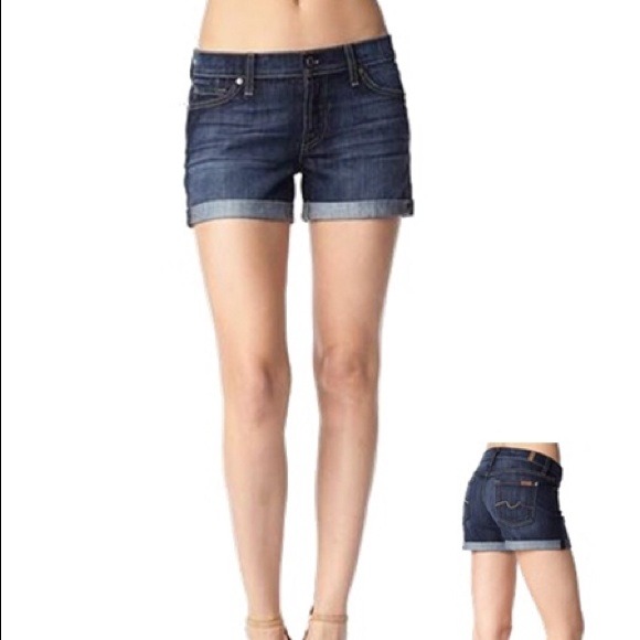 7 for all Mankind roll up Denim shorts