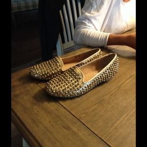 Gold Steve Madden Studlyy Flats