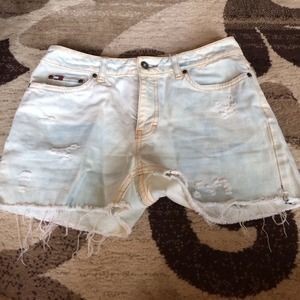 Light wash High Waist Shorts