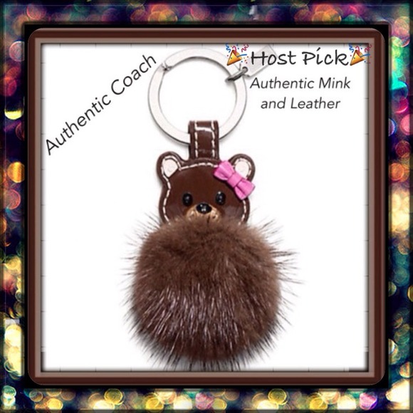 🎉HP🎉Auth. Coach Mink Bear Key Ring