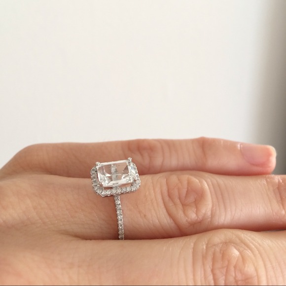 Diamond, 14k gold & topaz engagement ring. 💍 - Picture 3 of 4