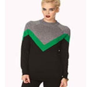 Colorblock chevron sweater