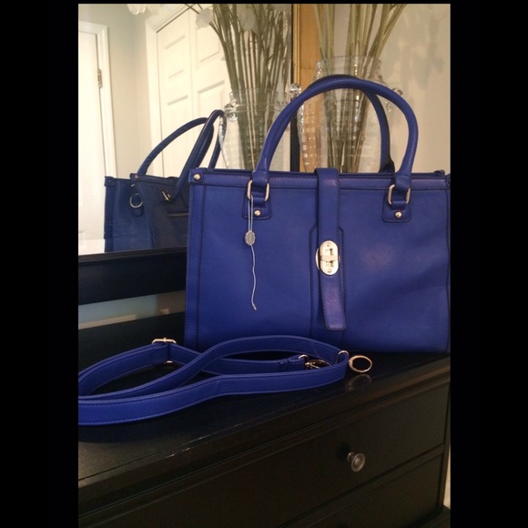 Bright blue large handbag
