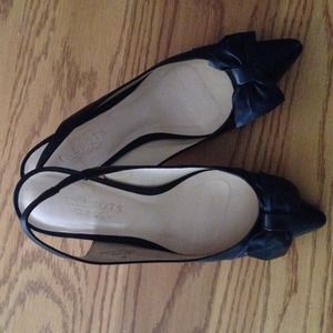 Cute kitten slings. 2 inch heel. Black leather.