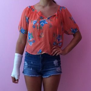 Orange Flowy Top