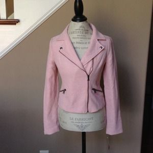 Candies Pink Tweed Moto Jacket