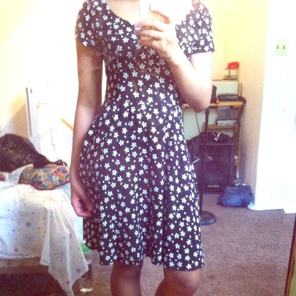 Black flower dress