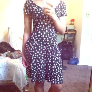 Black flower dress