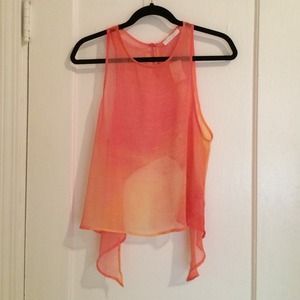 Flowy orange tank with beautiful back