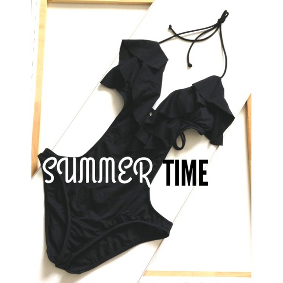 VS black ruffle monokini