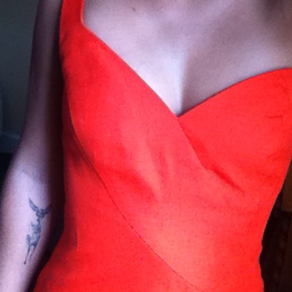 Coral sweetheart neckline one strap dress