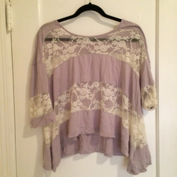 Flowy top with peekaboo lace detail