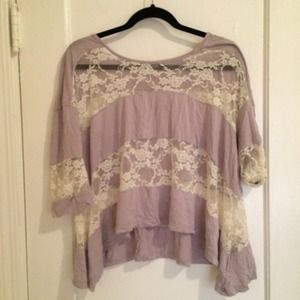 Flowy top with peekaboo lace detail