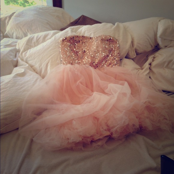 Homecoming dress pink peach cream