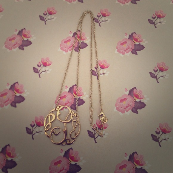 J initial monogram necklace