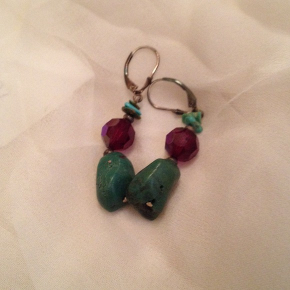 Jewelry set turquoise and crystal "Reduced" - Picture 4 of 4