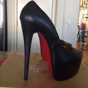 Leather platform heels