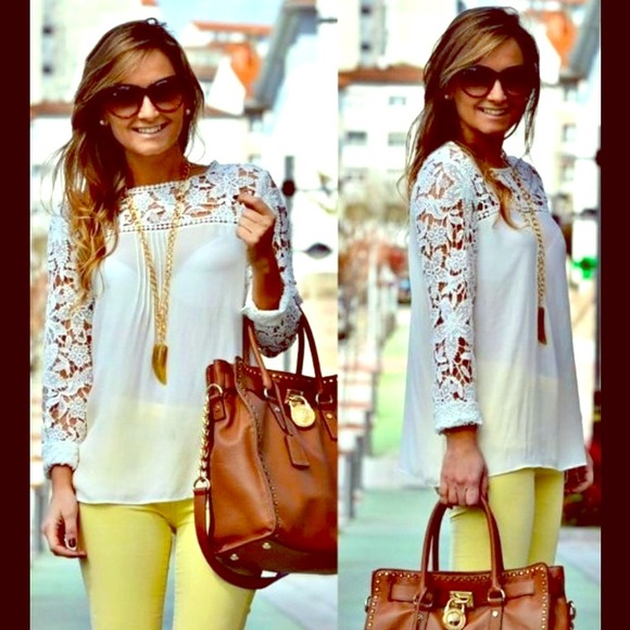 Cloud 9 Tops - 🎉Girl meets Glam ~ H/P 7/18! White Lace Blouse