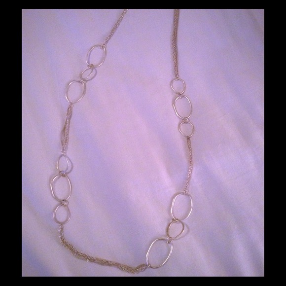 Silver chained necklace.