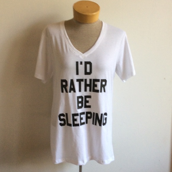 I'd Rather Be Sleeping v neck t shirt - Picture 3 of 4
