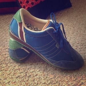 Blue Multi colored Coach sneakers