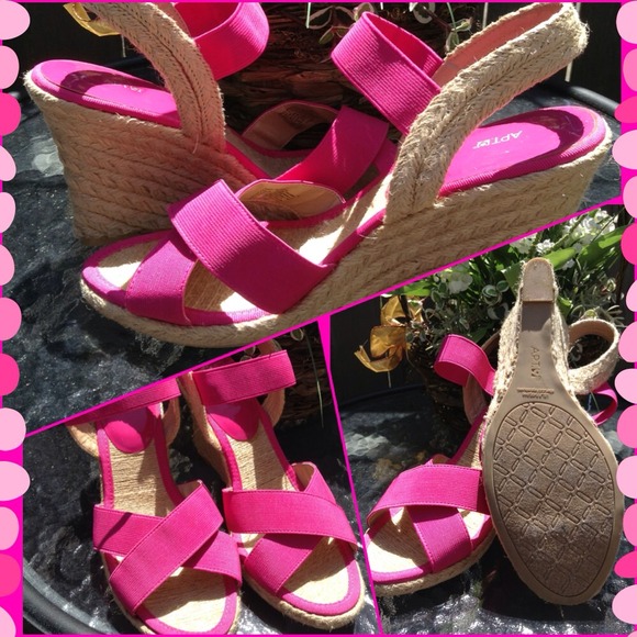 HOT PINK WEDGES - Picture 3 of 3