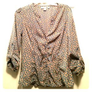 F21 flower button up shirt