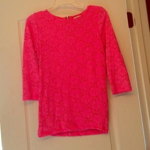 F21 hot pink lace top