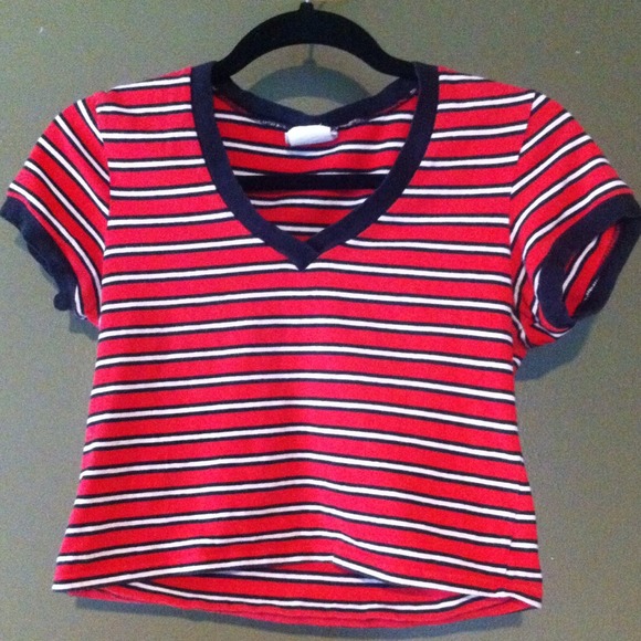 Vintage striped crop top