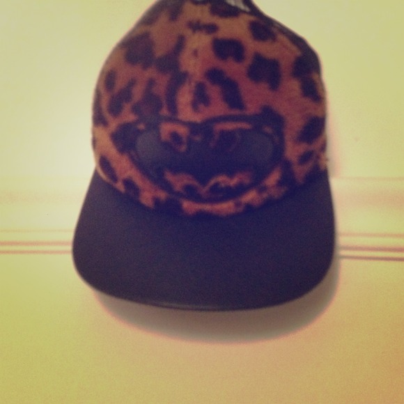 Batman logo cheetah print SnapBack