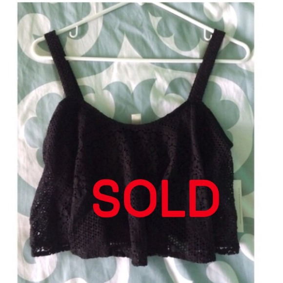 Black Lace Crop Top🔹