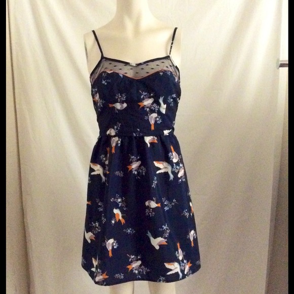 Spaghetti Strap Navy Hi-low Dress